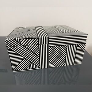 CB2 Black and White Jewelry Box